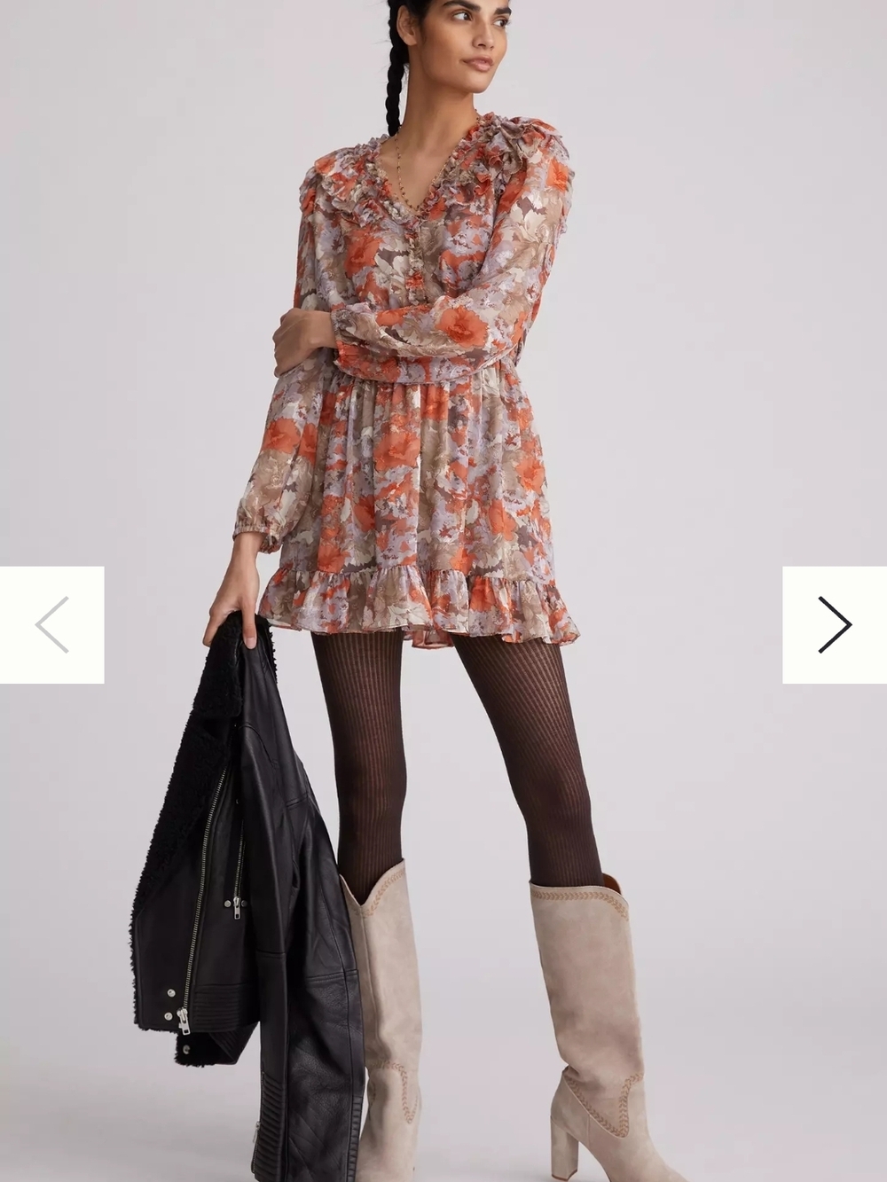 Current Air Floral Mini Dress Anthropologie Boho Ruffle Dress
